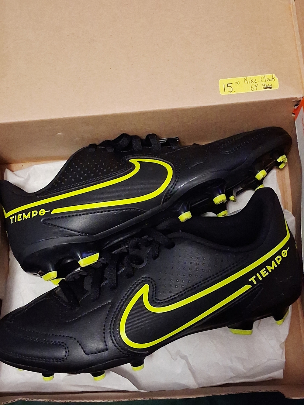 👟NIKE JR LEGEND 9 CLUB FG/MG BLACK / VOLT DA1331-070⚽